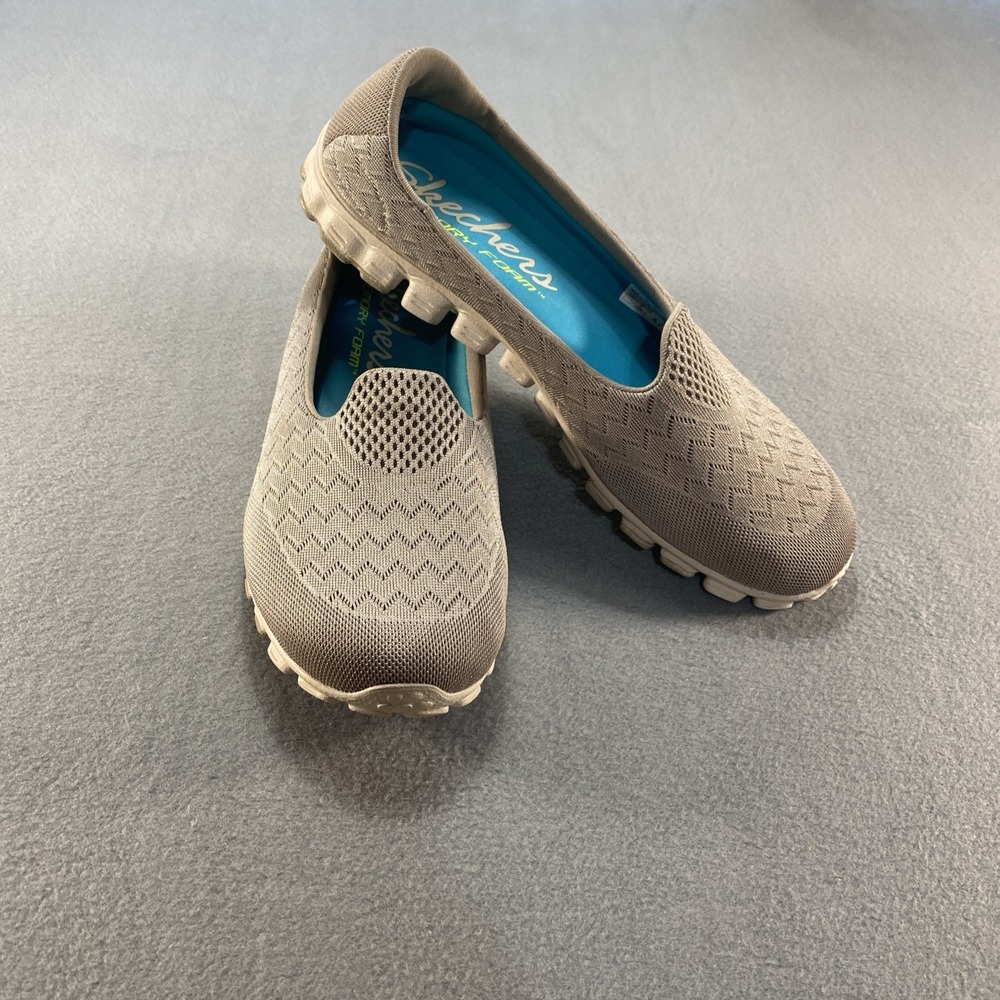 Skechers Womens Slip on Memory Foam Gray Mesh‎ 10M
